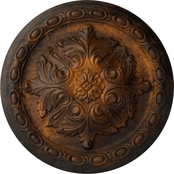 Ekena Millwork Acanthus Ceiling Medallion, Hand-Painted Rust, 11 3/8"OD x 2"P CM11ACRUS - main
